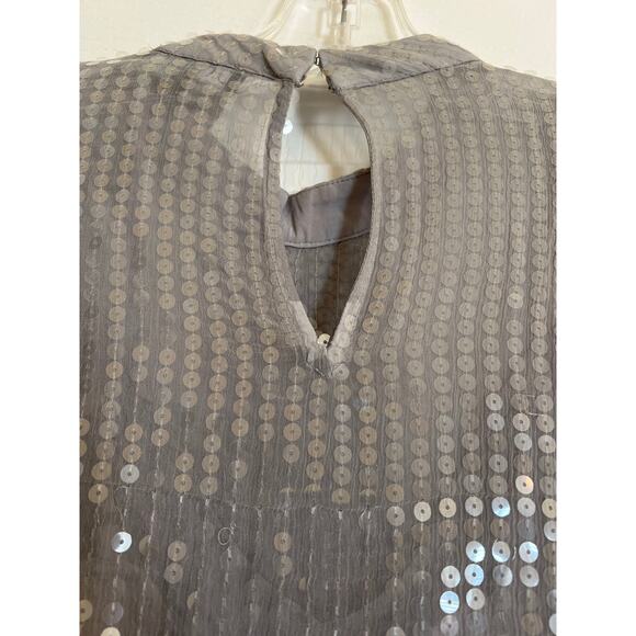 NWT J.CREW Sequin Mock Neck Top Silver Sequin Size Small Shimmering Party Top - Picture 5 of 8